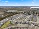 Aerial view of a residential neighborhood, showcasing homes and a large body of water at 9653 Early Loop, Groveland, FL 34736