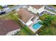 Aerial view of the house and backyard pool at 1820 Putney Cir, Orlando, FL 32837