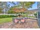 Outdoor patio area with dining table and umbrella at 1871 Linden Rd, Winter Park, FL 32792