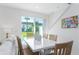 Dining area with white table and view of backyard at 2904 On The Rocks Pt, Kissimmee, FL 34747