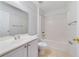 Clean bathroom with shower/tub combo and white vanity at 3170 Santa Cruz Dr, Kissimmee, FL 34746