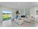 Living room with sliding glass doors leading to a backyard at 3576 Fort Mellon Ln, Sanford, FL 32773