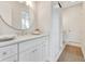 Bright bathroom with white cabinets and a large vanity mirror at 400 W Hazel St, Orlando, FL 32804