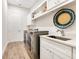 Laundry room with utility sink and built-in shelves at 400 W Hazel St, Orlando, FL 32804