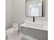 Powder room with floating vanity and contemporary sink at 6564 Lagoon St, Windermere, FL 34786