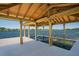 Interior view of the boat dock, featuring a boat lift and stunning views of the calm waters at 6564 Lagoon St, Windermere, FL 34786