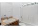 Bathroom with shower/tub combo and vanity at 7415 Lago De Oro # 2, Orlando, FL 32822