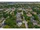 Neighborhood aerial view with tree-lined streets near a lake and city skyline at 809 Maxwell St, Orlando, FL 32804