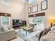 Large living room with high ceilings, couches, and access to a pool at 2119 Victoria Dr, Davenport, FL 33837