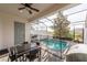 Private pool with screened enclosure and patio furniture at 236 Captiva Dr, Davenport, FL 33896