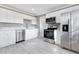 Bright kitchen features stainless steel appliances, white cabinetry, and countertops at 2901 Primrose Ct, Orlando, FL 32803