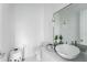 Modern bathroom with white vanity, vessel sink, and a toilet at 11618 Vinci Dr, Windermere, FL 34786