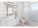 Modern bathroom with white vanity, vessel sink, and a toilet at 11618 Vinci Dr, Windermere, FL 34786