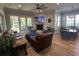 Bright living room features hardwood floors, natural light, and a fireplace at 205 Hazard St, Orlando, FL 32804