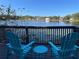 Peaceful lake view from a deck with two Adirondack chairs at 2419 Lake Mcdade Ct, Apopka, FL 32703