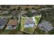 Aerial view showcasing a home with pool and large backyard at 25500 Hawks Run Ln, Sorrento, FL 32776