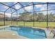 Relaxing screened pool with lounge chairs at 2616 Santosh Cv, Kissimmee, FL 34746