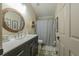 Modern bathroom with updated vanity and patterned flooring at 3202 Alling, Deltona, FL 32725