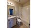 Bathroom with granite countertop and bathtub at 419 Venetian Palms Blvd, New Smyrna Beach, FL 32168