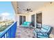 Spacious balcony with ocean views, comfortable seating, and tiled floor at 5300 S Atlantic Ave # 604, New Smyrna Beach, FL 32169