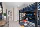 bedroom with a built-in loft bed and space-themed decor at 2436 Belle Haven Way, Davenport, FL 33896