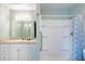 Clean bathroom with shower/tub combo and white vanity at 2845 Oak Lea Dr, South Daytona, FL 32119