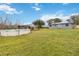 Large backyard with above ground pool, shed, and spacious grassy area at 3662 Mohawk Dr, Mount Dora, FL 32757