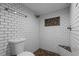 Clean bathroom with subway tile shower and stone floor at 717 Glasgow Ct, Winter Springs, FL 32708