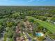 Scenic aerial view showcasing a lovely neighborhood with a swimming pool at 123 Golf Club Dr, Longwood, FL 32779