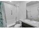 Clean bathroom with walk-in shower and modern vanity at 139 Violet Ct, Kissimmee, FL 34759