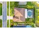 Bird's eye view of house, backyard, and pool at 1706 Tiverton St, Winter Springs, FL 32708