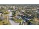 Aerial view showing home's neighborhood setting, landscape, and nearby streets at 300 S Brighton Dr, Port Orange, FL 32127