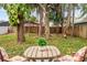 Spacious backyard with lush trees and a small table at 3012 Amherst Ave, Orlando, FL 32804