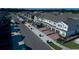 Aerial view of townhomes and the street, showcasing the community's design at 4295 Campsite Loop, Orlando, FL 32824