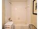 A tiled bathtub and shower are featured in the bathroom at 686 Lake Villas Dr # 686, Altamonte Springs, FL 32701