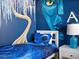 Close up of Avatar themed bedroom wall and bedding at 1808 Sandy Park Trl, Kissimmee, FL 34747