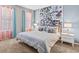 Spacious bedroom with large bed, accent wall, and bedside tables at 1808 Sandy Park Trl, Kissimmee, FL 34747