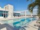 Attractive rooftop pool with ample seating, lounge areas, and stunning city views at 260 S Osceola Ave # 1001, Orlando, FL 32801