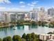 Drone view of cityscape and lake at 527 Broadway Ave, Orlando, FL 32803