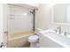 Clean bathroom with a bathtub, toilet and vanity at 5558 Trail Side Dr, Port Orange, FL 32127