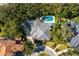 House nestled in a tree-lined neighborhood with a pool at 1000 Via Tuscany Oaks Way, Winter Park, FL 32789