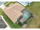 Aerial view showing house, pool, and backyard at 11537 Blackmoor Dr, Orlando, FL 32837