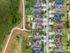 Aerial view of houses, roads, and green areas in a residential community at 1873 Donahue Dr, Ocoee, FL 34761