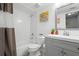 Bathroom with modern vanity and shower at 530 E Central Blvd # 603, Orlando, FL 32801