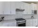 Stainless steel appliances and white cabinetry in this modern kitchen at 6375 Dew Drop Loop, St Cloud, FL 34771