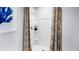 Walk-in shower with patterned curtains and shelf at 4823 Cranberry Way, Lakeland, FL 33811