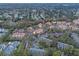 Aerial view of a residential community showcases lush greenery, ample parking, and well-maintained townhome exteriors at 605 Youngstown Pkwy # 32, Altamonte Springs, FL 32714