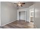 Bright bedroom featuring ceiling fan and large closet at 605 Youngstown Pkwy # 32, Altamonte Springs, FL 32714