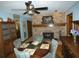 Dining room with brick fireplace and antique furniture at 749 E Yorkshire Dr, Deland, FL 32724