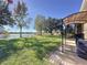 Lakefront backyard with patio at 250 Bayou Bend Rd, Groveland, FL 34736